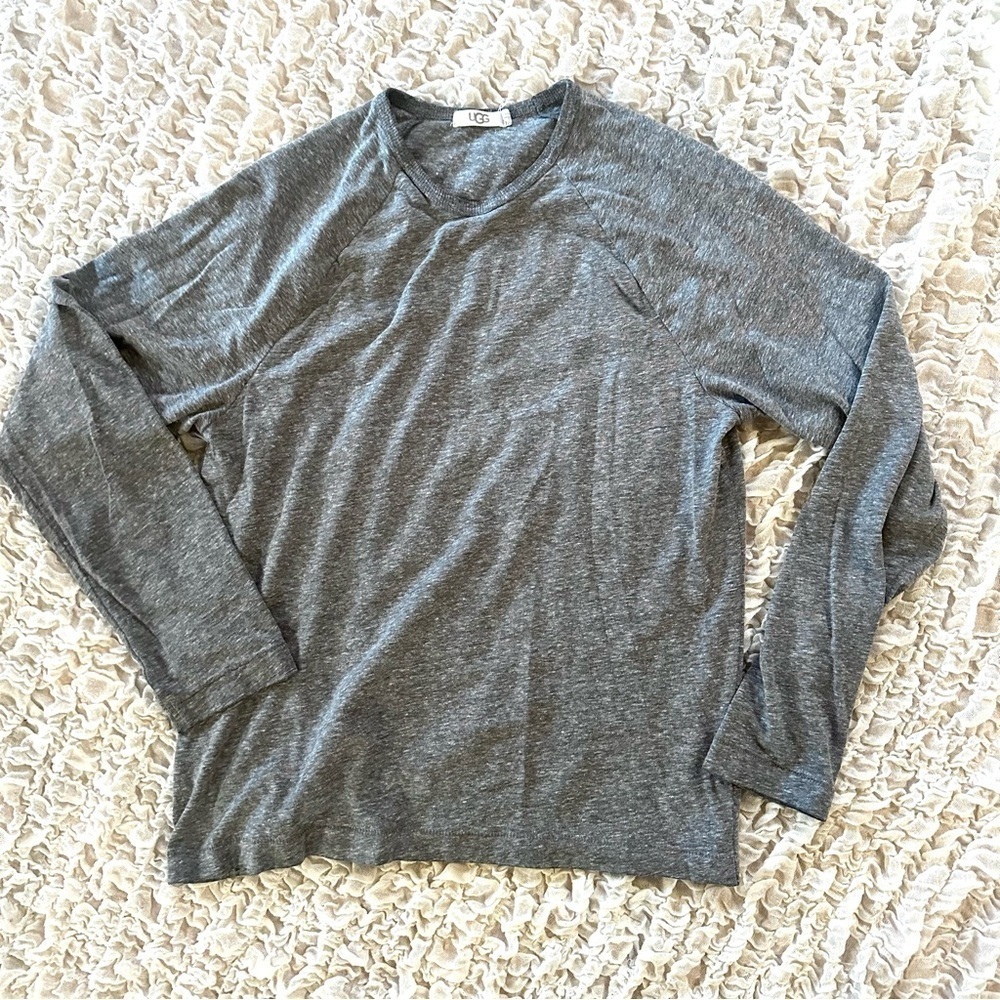 UGG Soft Knit Lounge Top Gray Long Sleeve Pajama Sleepwear Small - Picture 2 of 8